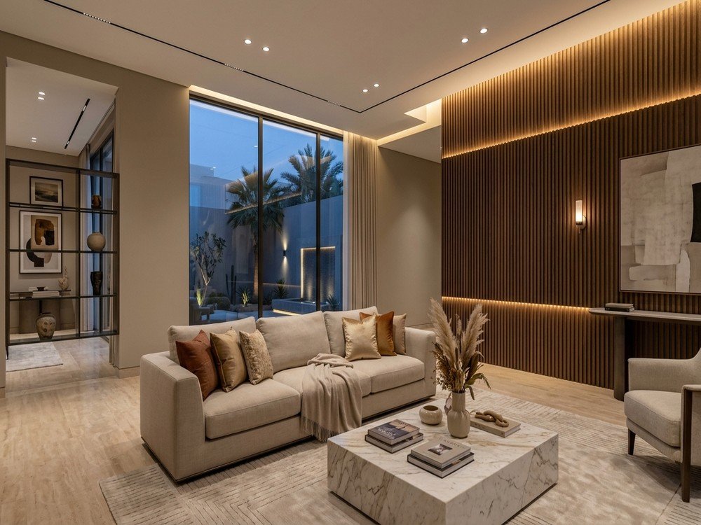 تشطيب ودهانات داخلية لفيلا سكنية - حي شهار